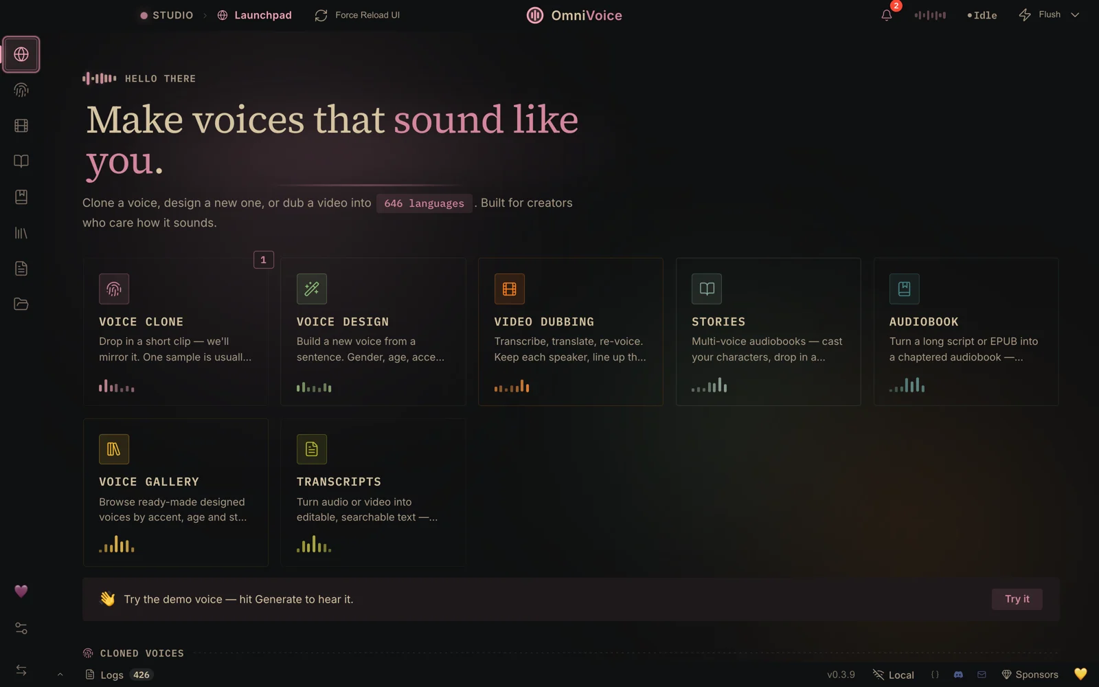 VoiceStudio Open Source Local AI Voice Cloning in 646 Languages