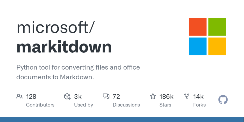 Microsoft MarkItDown Open Source Document to Markdown Converter for AI Agents